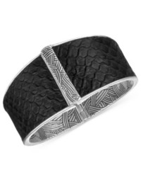 The Sak Silver Tone Python Leather Hinge Bangle Bracelet