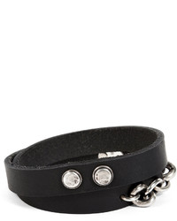 Werkstatt:Munchen Werkstatt Mnchen Leather Double Mixed Bracelet In Black