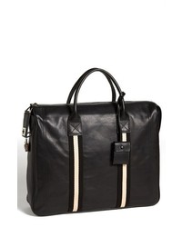 Bally Tajest Leather Briefcase Black One Size