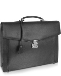 Fontanelli Black Grained Leather Briefcase