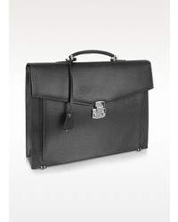 Fontanelli Black Grained Leather Briefcase