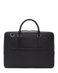 Smythson Black Large Front Zip Briefcase