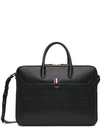 Thom Browne Black Leather Briefcase