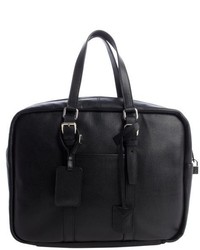 Saint Laurent Black Leather Top Handle Briefcase