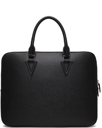 Versace Black V Leather Briefcase