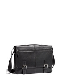 Boconi Tyler Tumbled Leather Expandable Flap Briefcase Black One Size