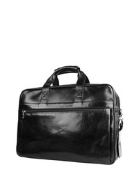 Bosca Double Compartt Leather Briefcase Black One Size