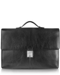 Moreschi Calf Leather Double Gusset Briefcase