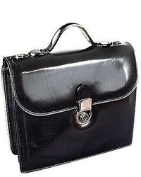 L.a.p.a. Classic Black Leather Briefcase
