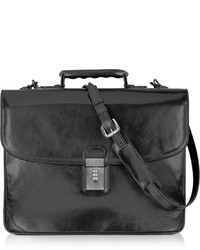L.a.p.a. Classic Black Leather Briefcase