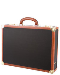Bottega Veneta Gold Tone Pebbled Leather Briefcase