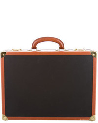 Bottega Veneta Gold Tone Pebbled Leather Briefcase