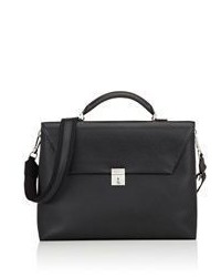 Valextra Gusseted Briefcase Black