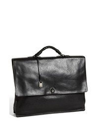 John Varvatos Collection Leather Briefcase Black One Size