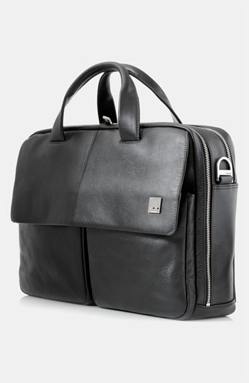 KNOMO London Warwick Double Compartt Leather Briefcase Black One Size ...