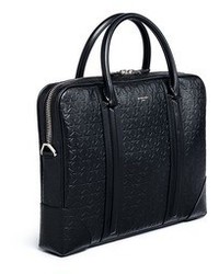 Givenchy Lc Embossed Star And Trident Leather Briefcase