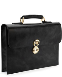 Stefano Ricci Leather Briefcase Wcrocodile Handle Black