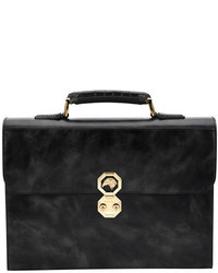 Stefano Ricci Leather Briefcase Wcrocodile Handle Black