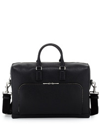 Gucci Leather Briefcase With Front Pocket Black