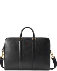 Gucci Leather Briefcase With Web