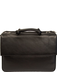 Dr. Koffer Marvin Flapover Briefcase Black Karelia Leather Business