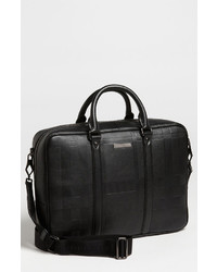 Burberry Maxwell Check Embossed Leather Briefcase