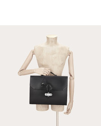 Bally Medium Acor Black Leather Briefcase