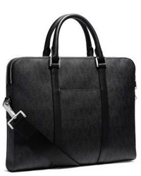 Michael Kors Michl Kors Leather Trimmed Double Zip Briefcase