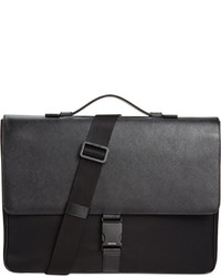 Calvin Klein Nylon Saffiano Leather Briefcase