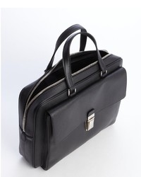 Prada Black Saffiano Leather Front Pocket Briefcase