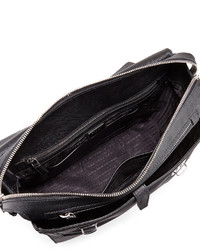 Prada Runway Flap Top Small Saffiano Briefcase Black