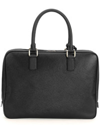 Giorgio Armani Saffiano Leather Briefcase Black