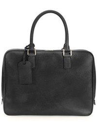 Giorgio Armani Saffiano Leather Briefcase Black