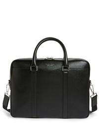 BOSS Signature Leather Briefcase Red