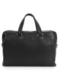 Salvatore Ferragamo Single Gusset Leather Briefcase Black