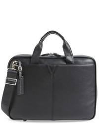 Johnston & Murphy Slimline Leather Briefcase Black