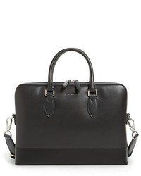 Burberry The Barrow Leather Briefcase Grey