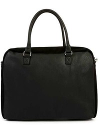 Topman Black Faux Leather Briefcase