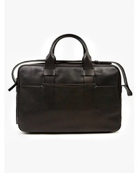Troubadour Black Leather Briefcase