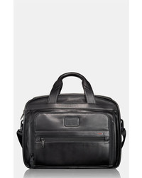 Tumi Alpha Leather Organizer Briefcase Black One Size