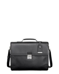 Tumi Astor Dorilton Slim Flap Embossed Leather Briefcase Black One Size