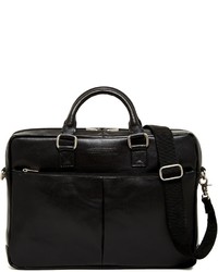 Perry Ellis Zip Top Leather Briefcase