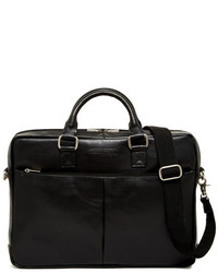 Perry Ellis Zip Top Leather Briefcase