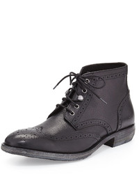 Andrew Marc New York Andrew Marc Hillcrest Mid Wing Tip Boot Black