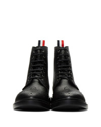 Thom Browne Black Classic Wingtip Boots