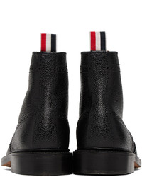 Thom Browne Black Classic Wingtip Boots