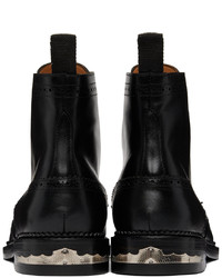 Toga Virilis Black Leather Lace Up Boots