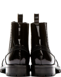 Christopher Kane Black Leather Slip On Brogue Boots