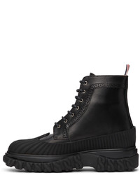 Thom Browne Black Longwing Duck Lace Up Boots