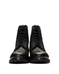 Thom Browne Black Wingtip Boots